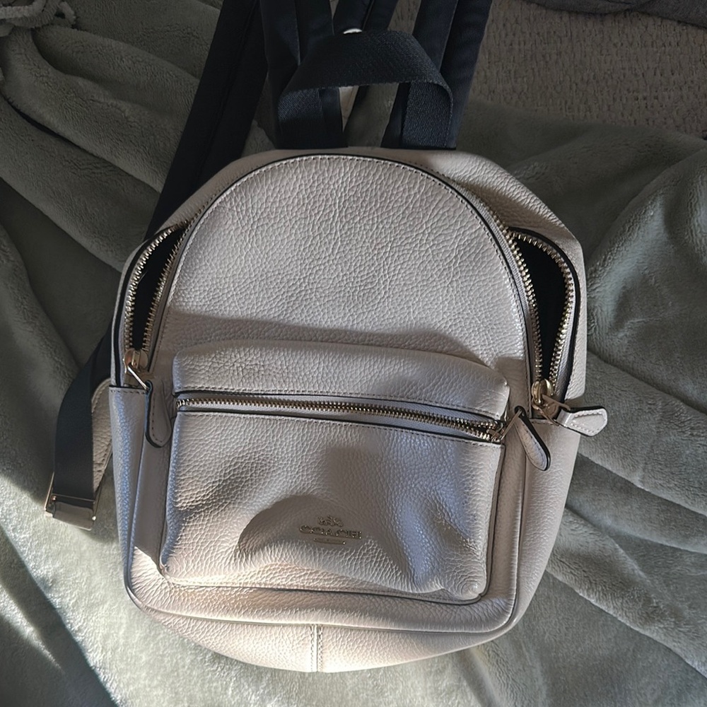 Coach Cream Backpack Leather Modern Design